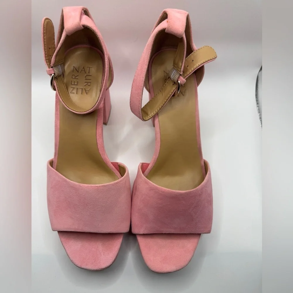 Naturalizer Pearlyn pink leather suede Barbiecore blockheel chunky 90’s platform
